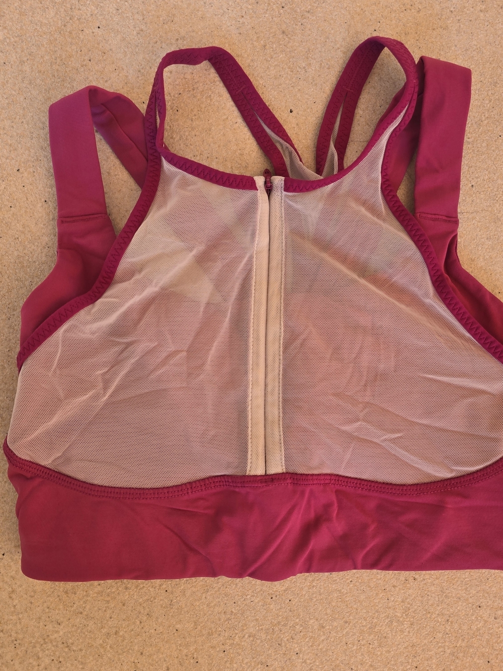 lululemon athletica Raspberry Front-Zip Mesh-Back Sports Bra